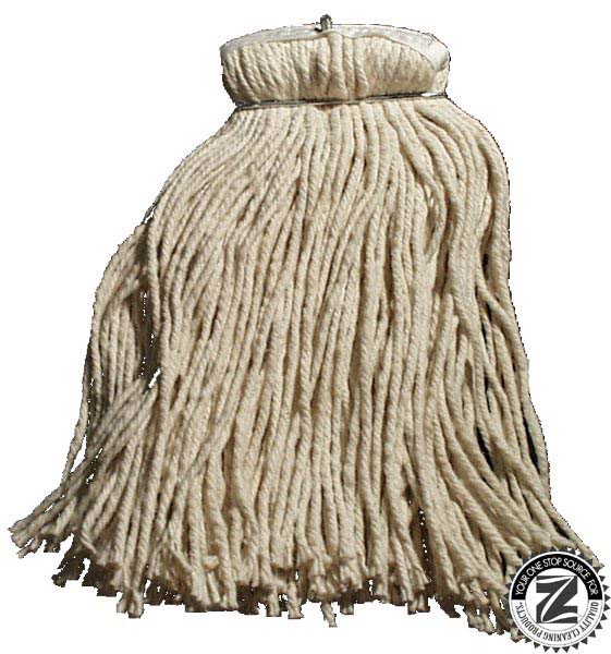 (image for) 12 oz. Cotton Screw Flat Mop Heads (Case of 12)